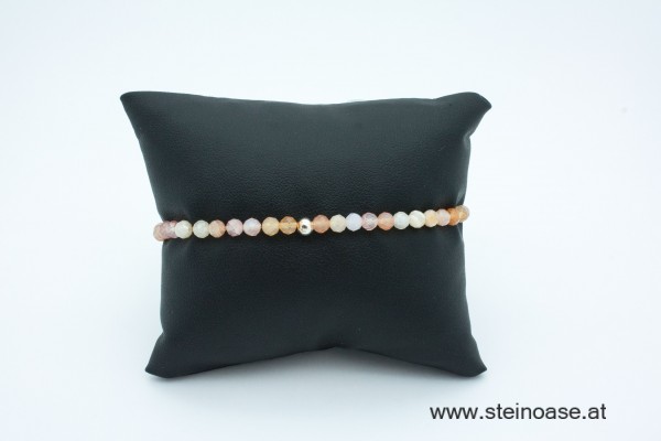 Armband Aprikosen-Achat facettiert 3mm